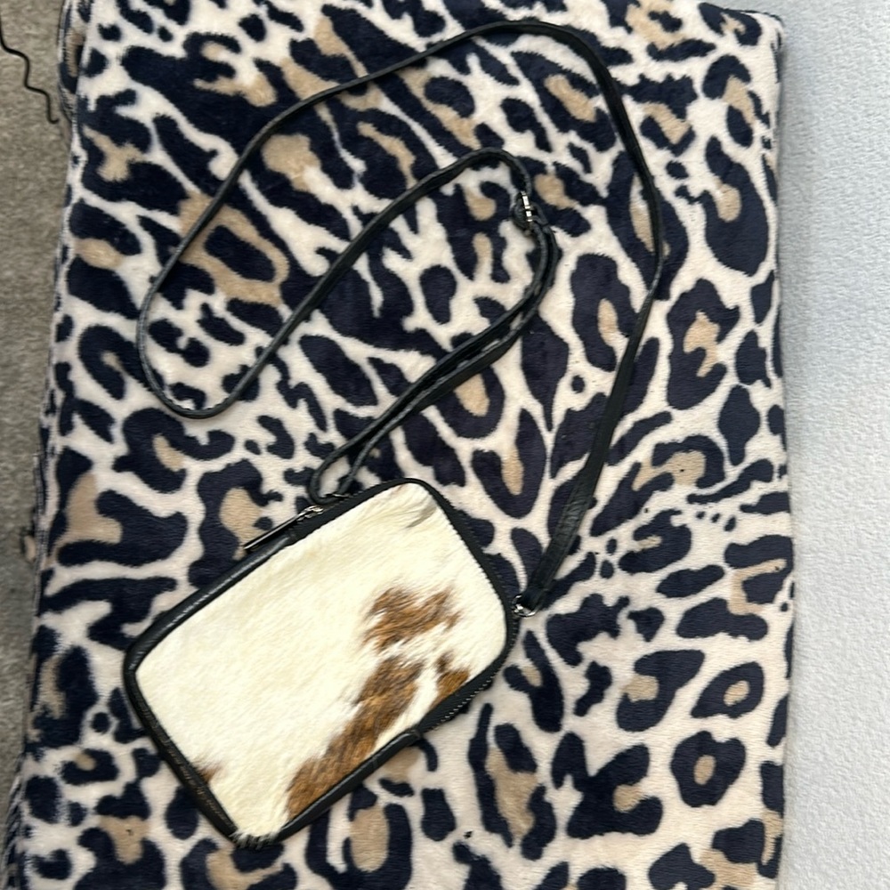 Italian Made Leather Calf Hair Crossbody